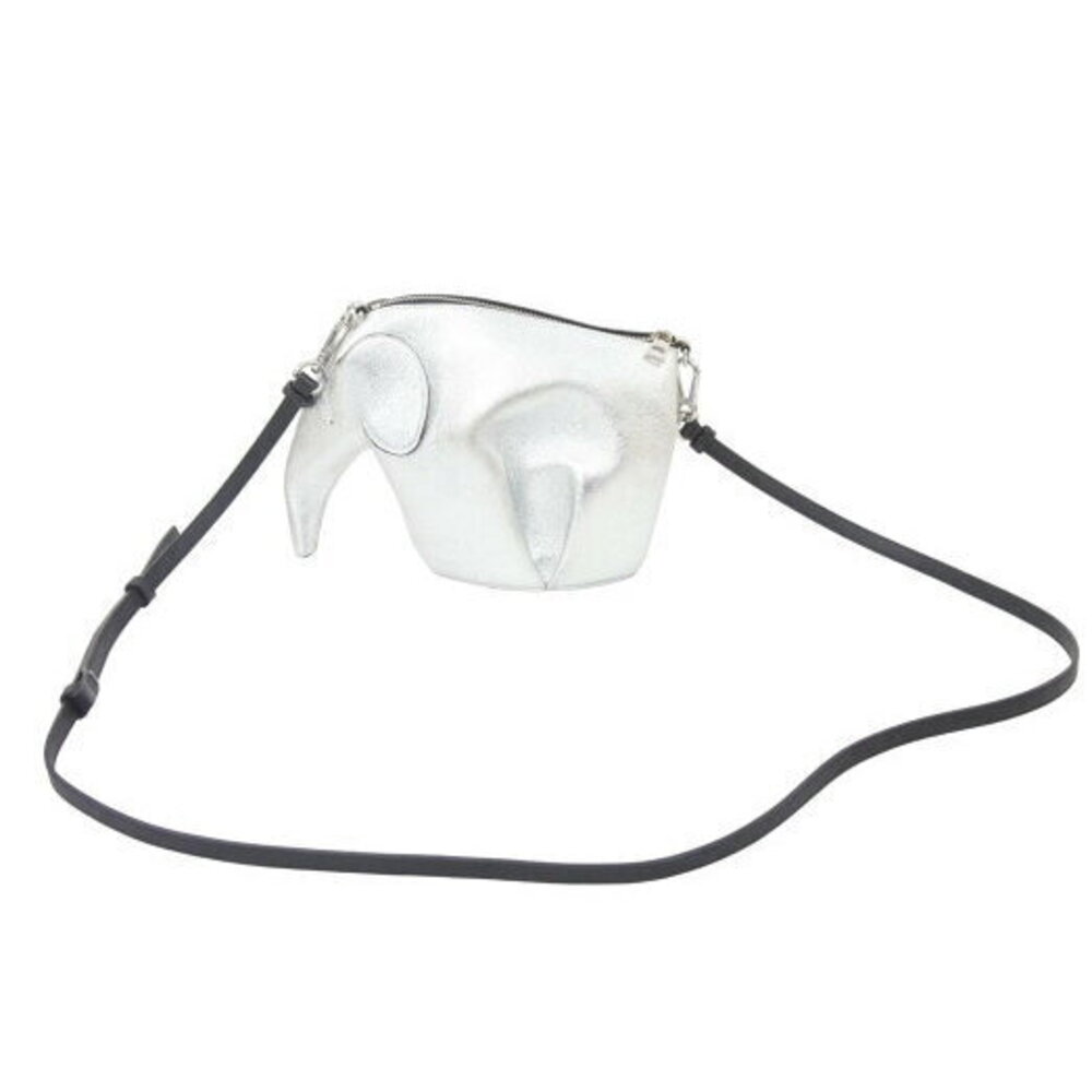 Loewe Shoulder Bag Leather Silver Black